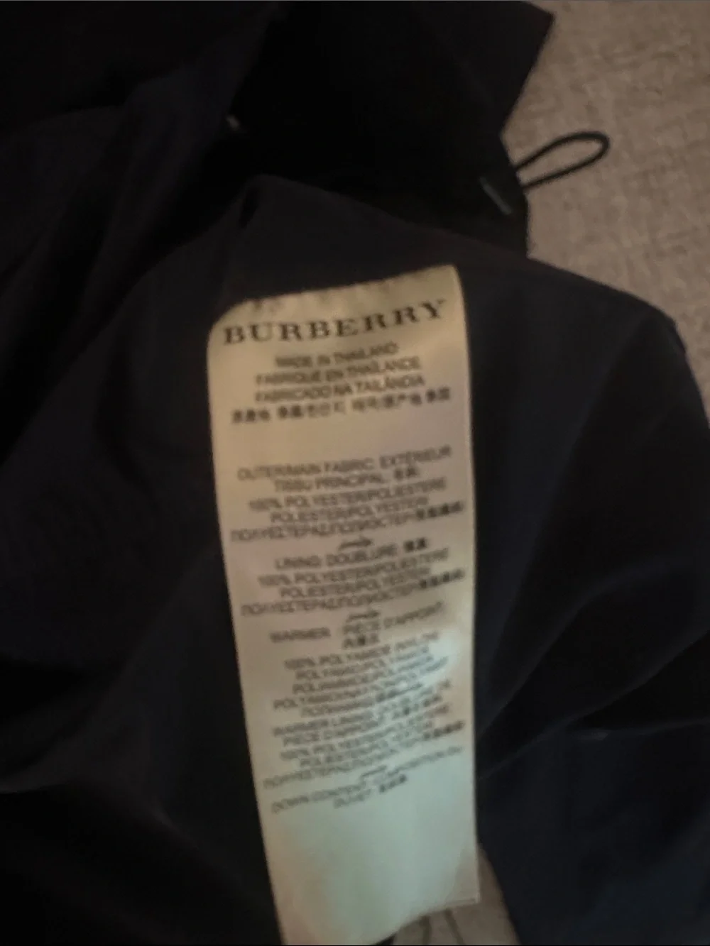 Burberry Brit Navy Rain Coat Jacket S/P
